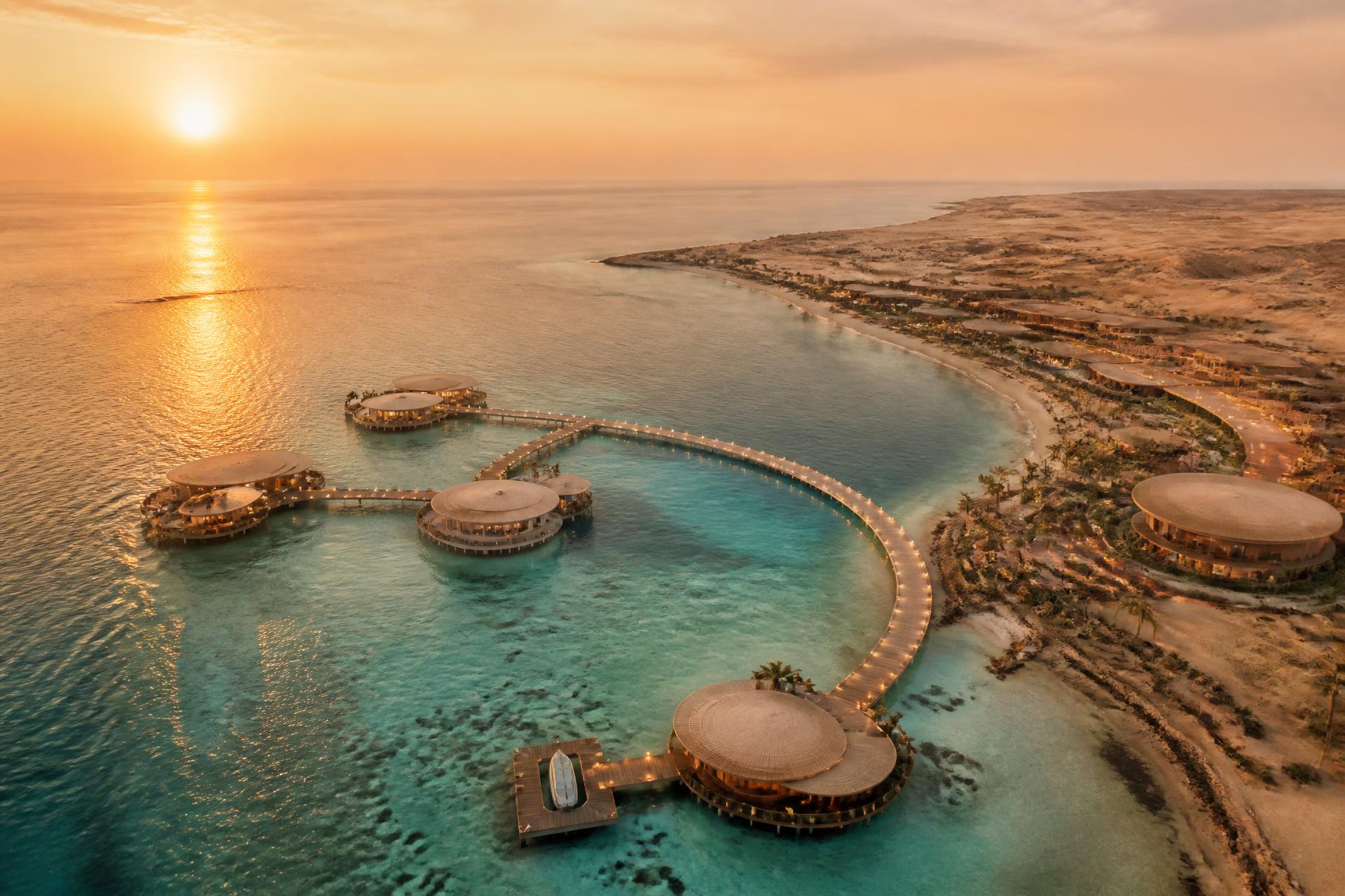 Aerial view of the Red Sea coast at El Gouna